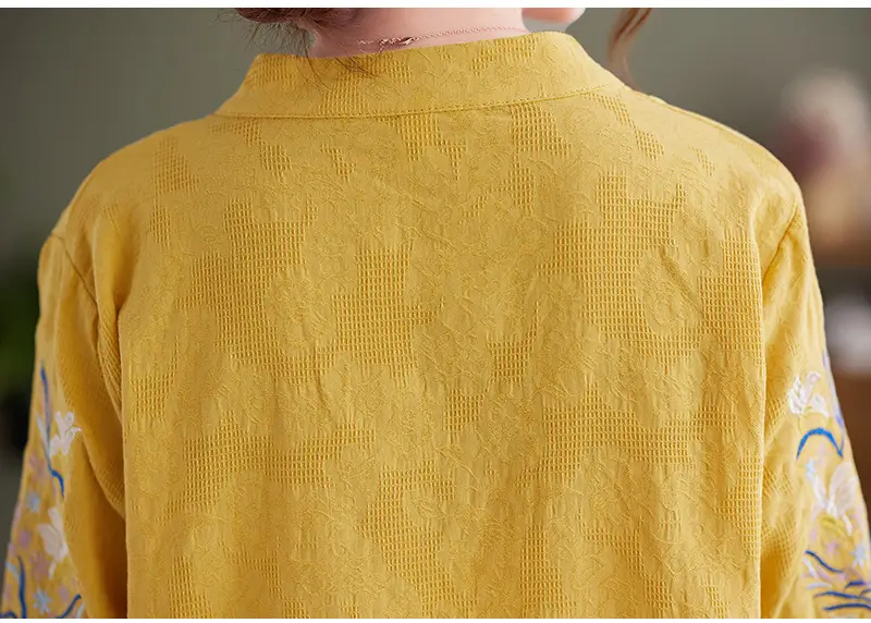Women 2025 Embroidered Floral Shirt with Stand-Up Collar — feature 27