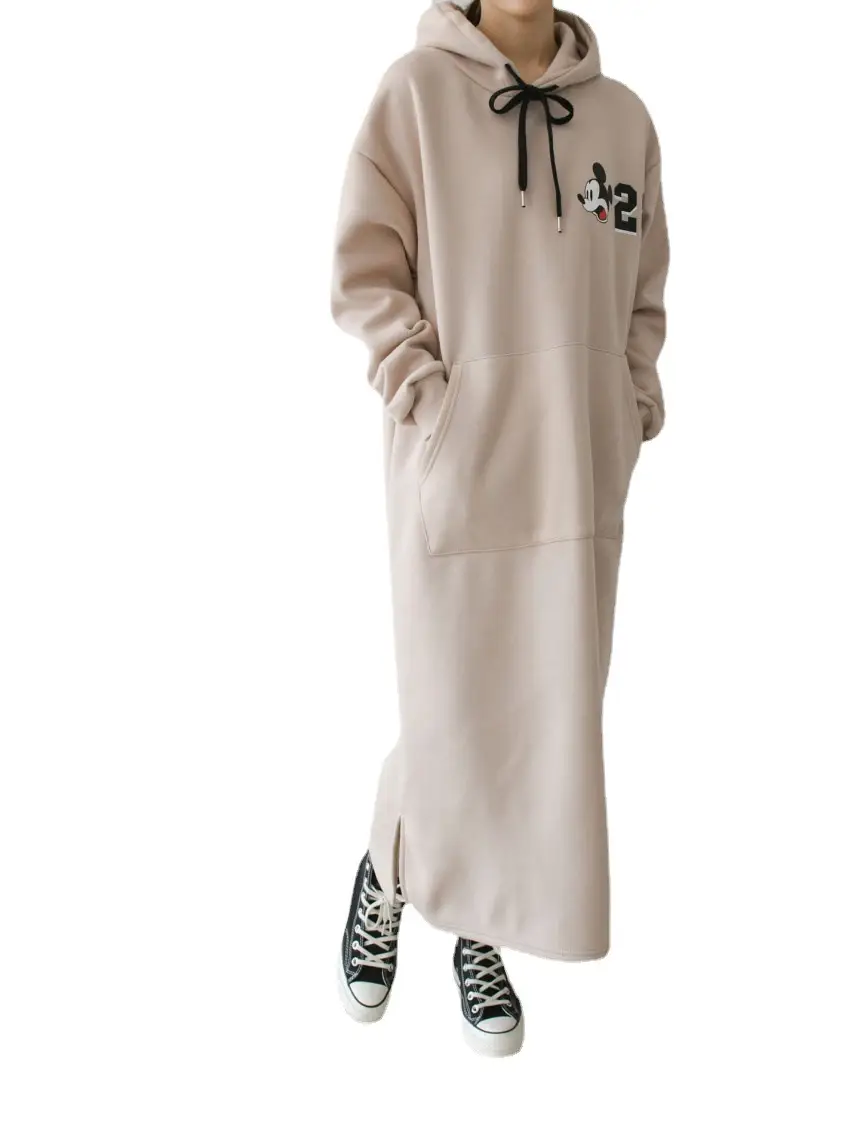 Women's 2022 Hooded Hoodie Set Beige Blue Long Sleeve - Image 7
