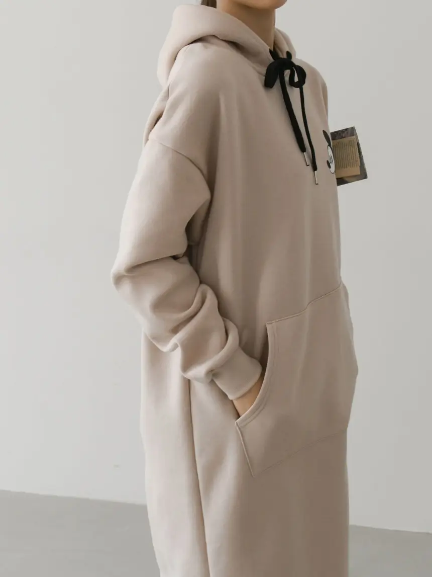 Women's 2022 Hooded Hoodie Set Beige Blue Long Sleeve — feature 12