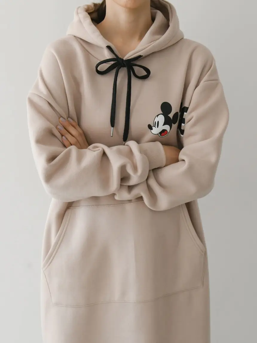 Women's 2022 Hooded Hoodie Set Beige Blue Long Sleeve — feature 8