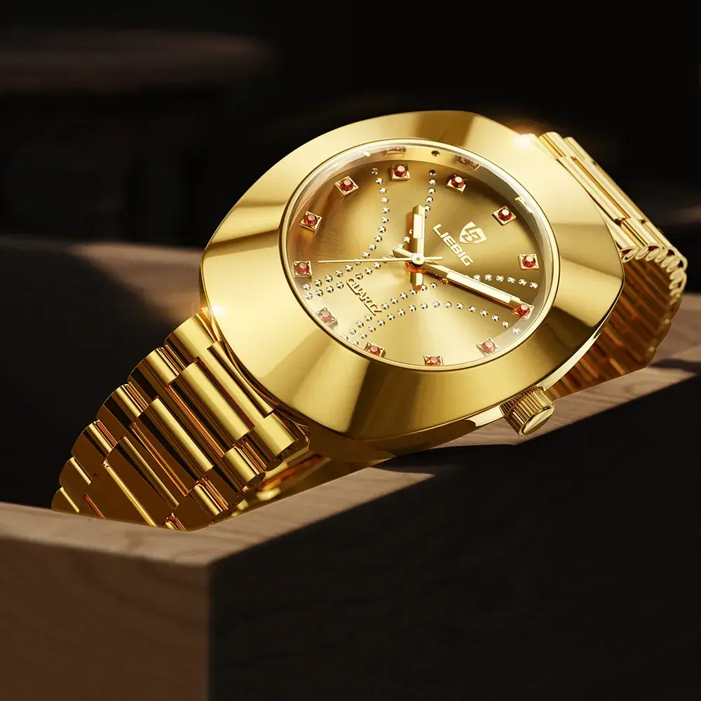 Liebig Gold Diamond Watch for Men Women - Image 6