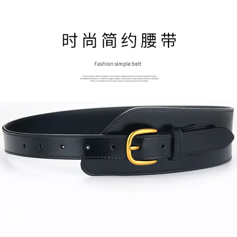 Black Korean Style Wide Belt for Women - Image 7
