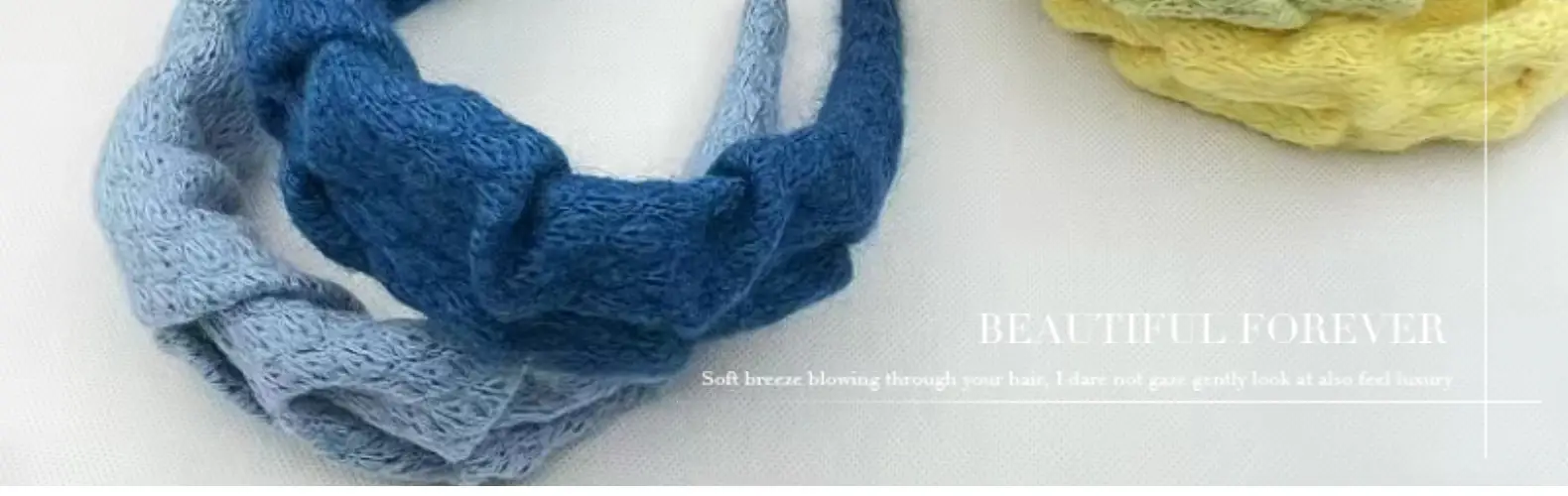 Blue Korean Style Wool Headband for Women — feature 2