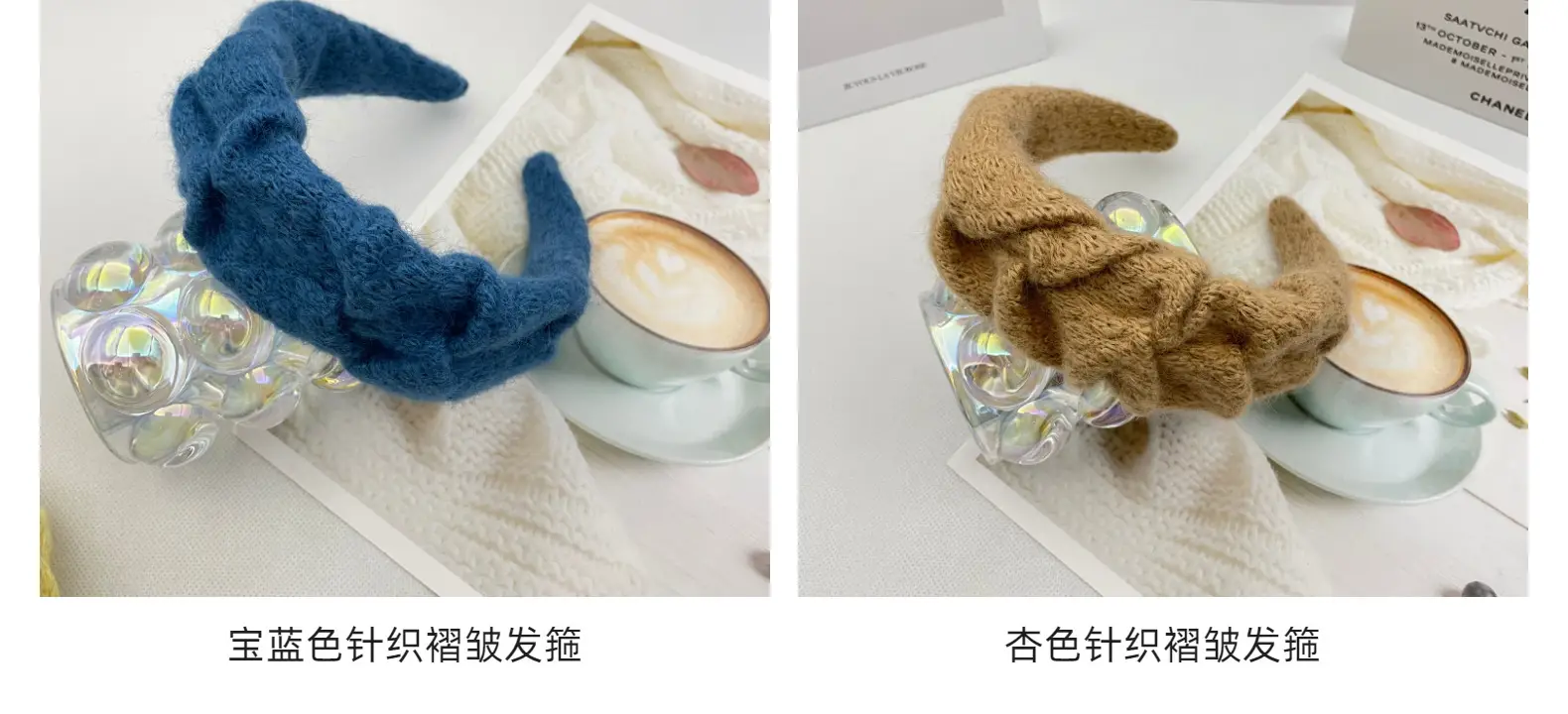 Blue Korean Style Wool Headband for Women — feature 4