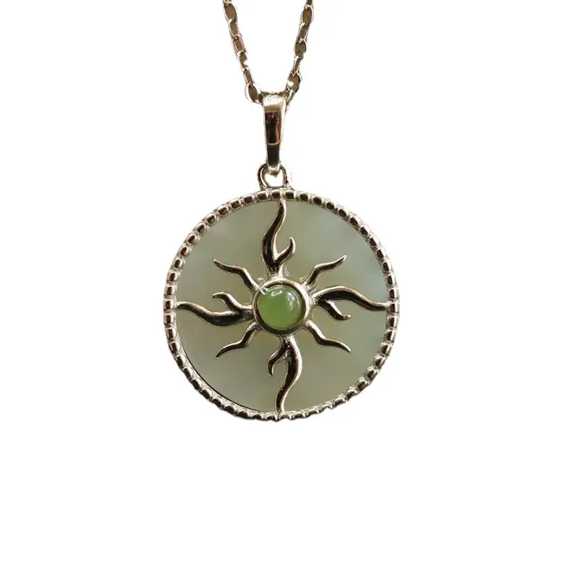 Guan Yu S925 Silver Inlaid Hetian Jade Pendant - Image 6
