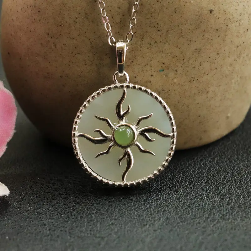 Guan Yu S925 Silver Inlaid Hetian Jade Pendant — feature 9