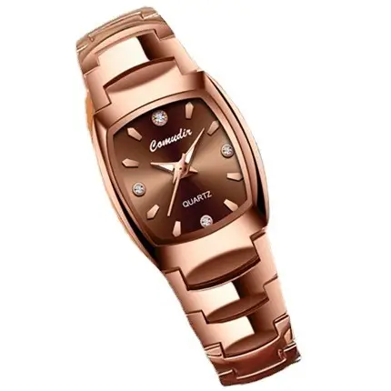 Women's Rose Gold Quartz Watch with Diamond Dial - Image 6