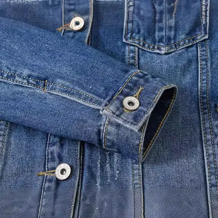 Women Denim Jacket Round Neck Large Casual 2022