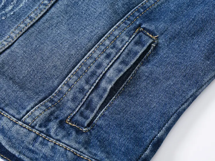 Women Denim Jacket Round Neck Large Casual 2022 — feature 7