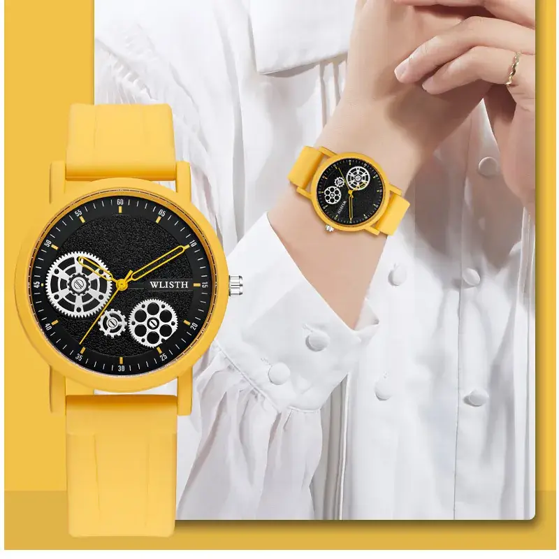 Men's Cross-border Hot Quartz Watch 36mm Green Yellow Black - Image 6