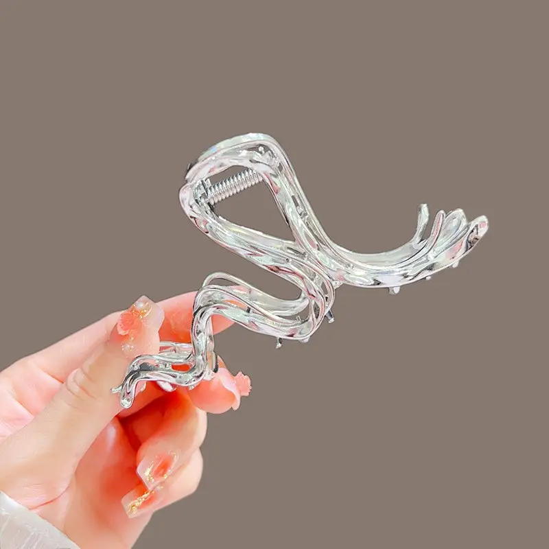 Classic Hot Summer Large Elegant Alloy Clip Female Pearl Diamond Shark Clip Back Head Hair Clip — feature 8