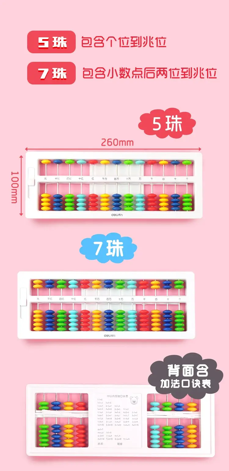 Colorful 13-Stall Abacus for Kids Math Learning — feature 4