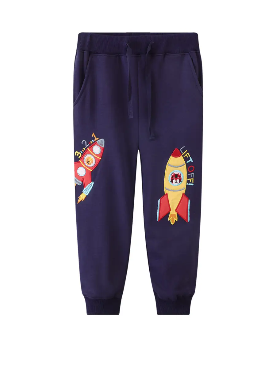 Kids Rocket Print Sweatpants Navy Blue 2025 - Image 6