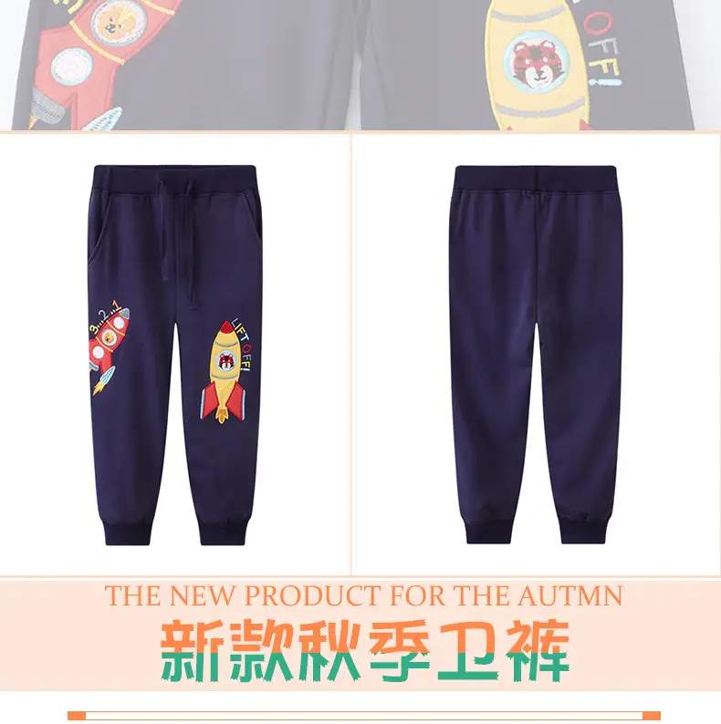 Kids Rocket Print Sweatpants Navy Blue 2025 — feature 3