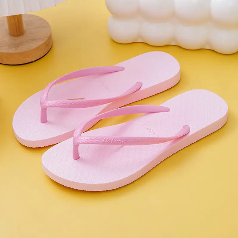 Pink PVC Flip Flops for Women Summer Wear