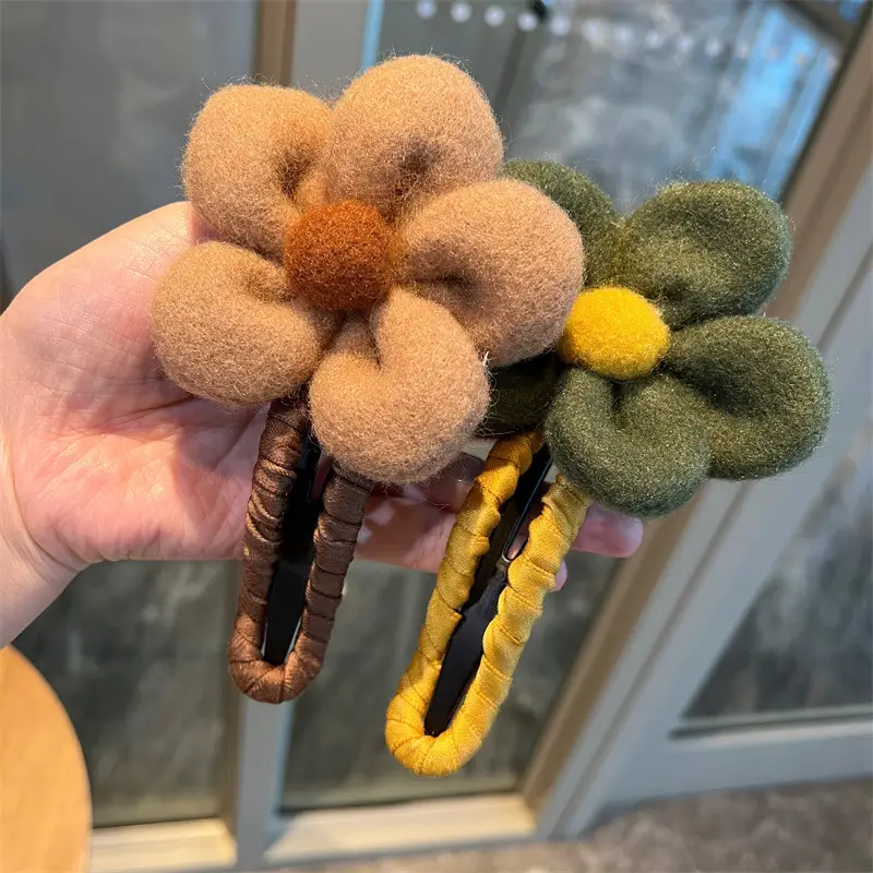 Autumn Plush Flower Hairpin for Women