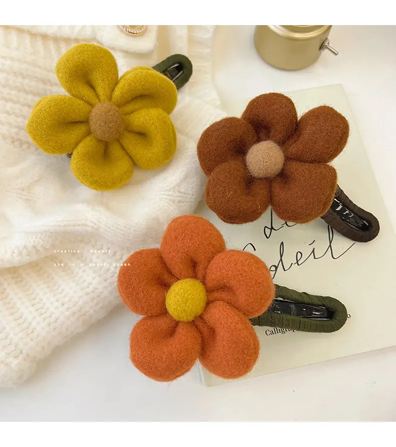 Autumn Plush Flower Hairpin for Women — feature 38