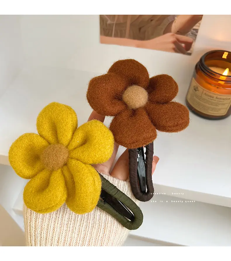 Autumn Plush Flower Hairpin for Women — feature 42