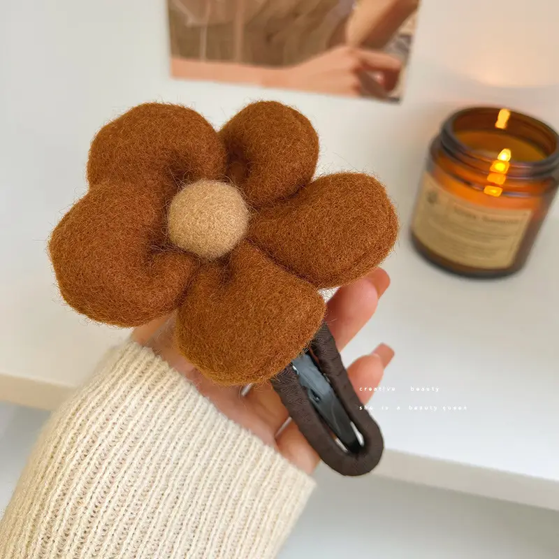 Autumn Plush Flower Hairpin for Women