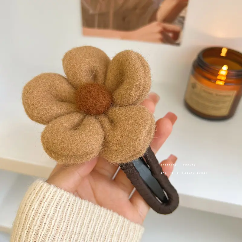 Autumn Plush Flower Hairpin for Women