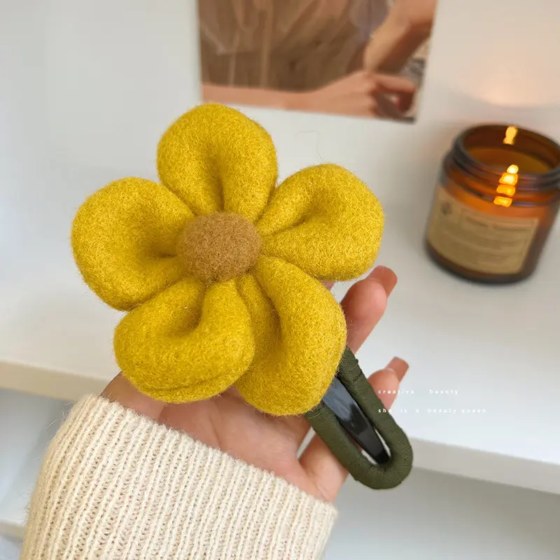 Autumn Plush Flower Hairpin for Women