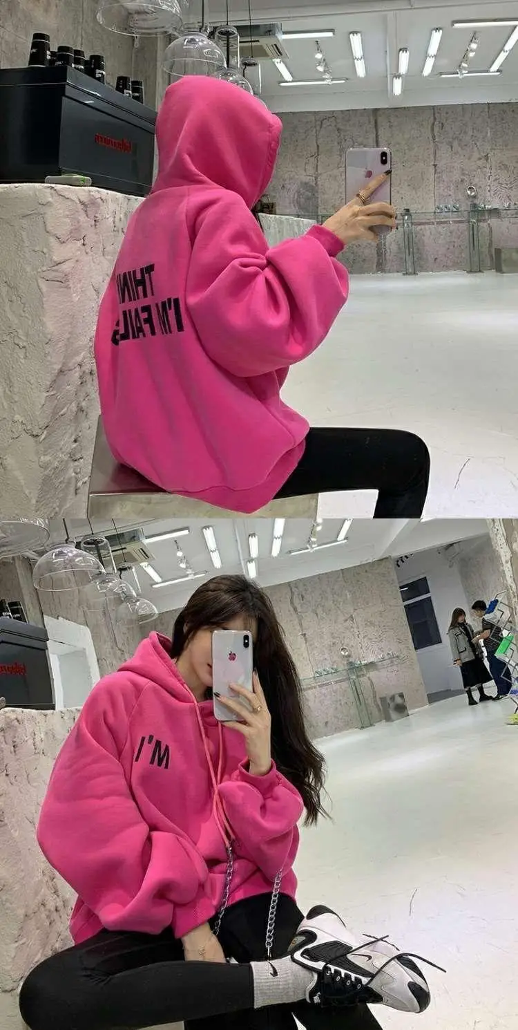 Women Oversize Hooded Fleece Coat White Thinking — feature 7