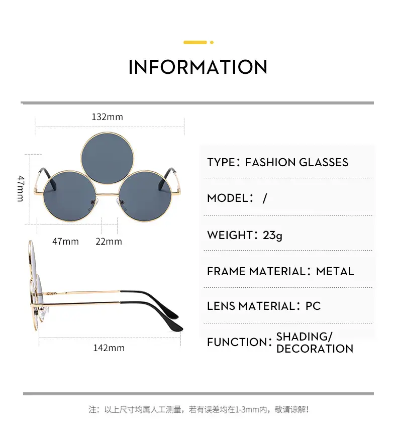 Punk Sunglasses Cross-Border 3-Circle One Piece β feature 9