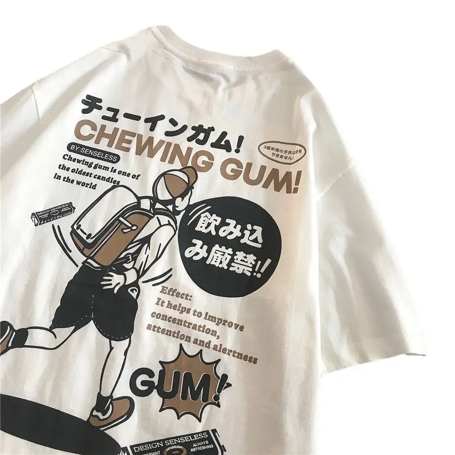 American Style Retro Cartoon Printed T-Shirt for Men Women Students - Image 5