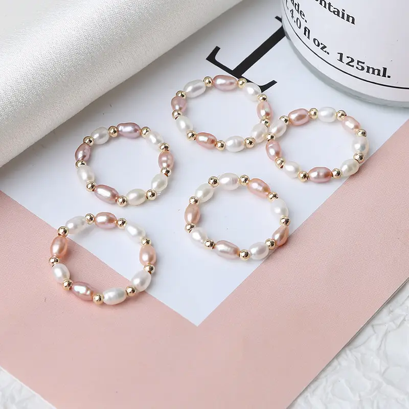 14K Gold-Filled Pearl Bracelet Set for Women