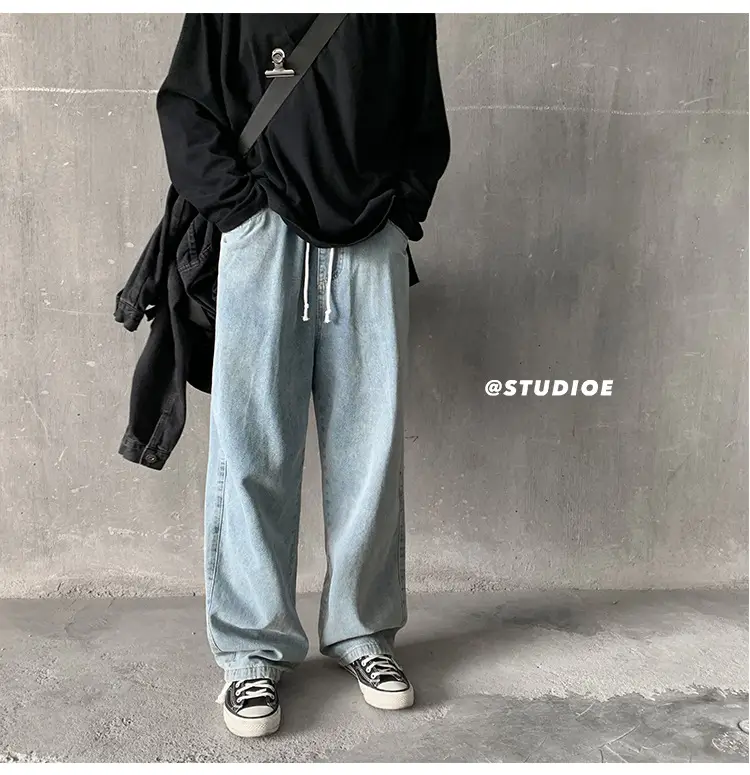 Fatty Japanese Style Loose Fit Jeans Men Large — feature 39