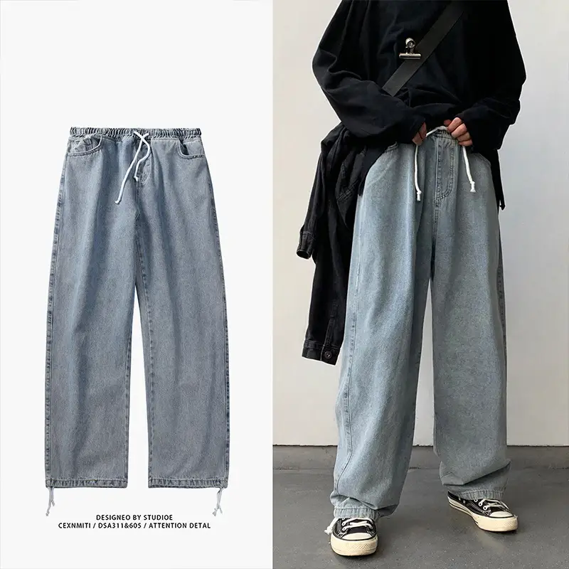 Fatty Japanese Style Loose Fit Jeans Men Large - Image 2