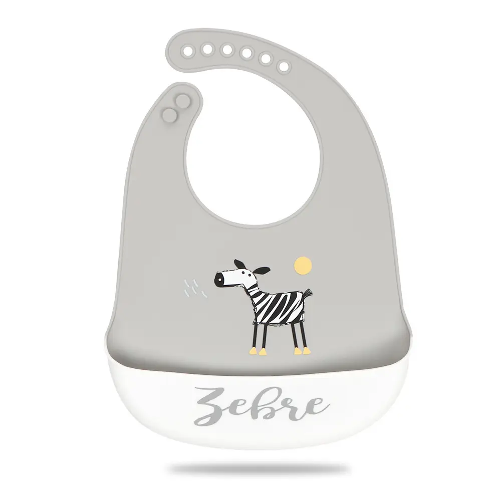 New Baby Cartoon Silicone Bib Oil-Proof