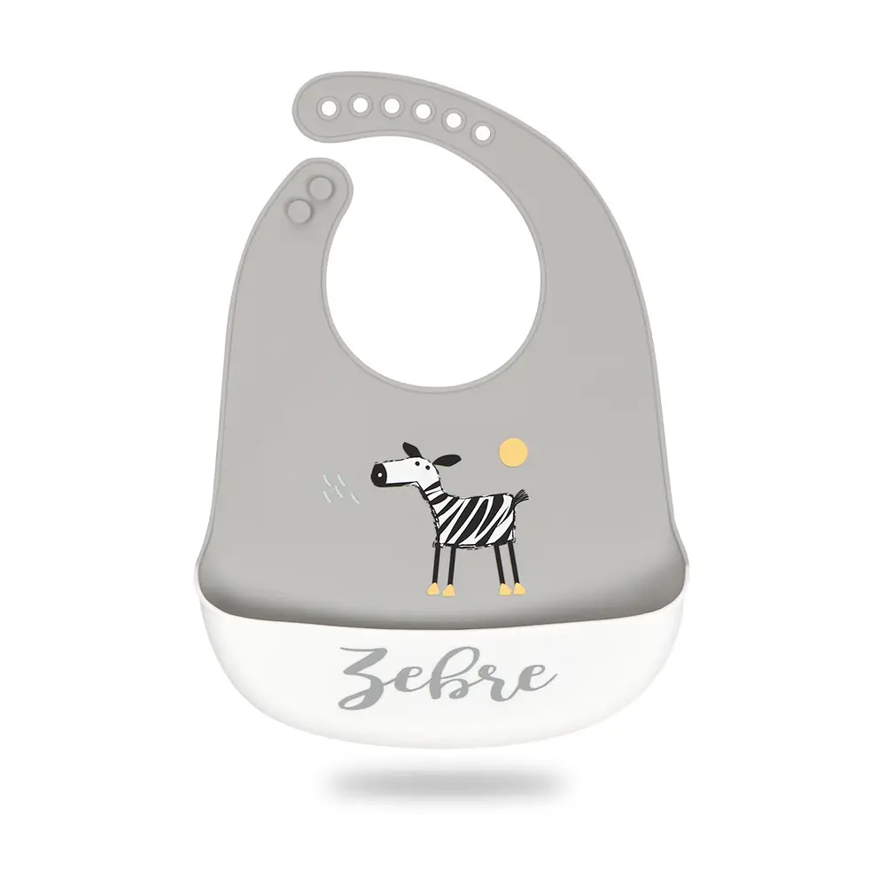 New Baby Cartoon Silicone Bib Oil-Proof