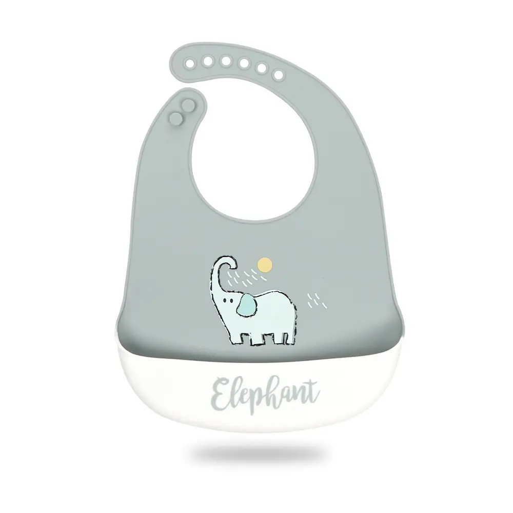New Baby Cartoon Silicone Bib Oil-Proof