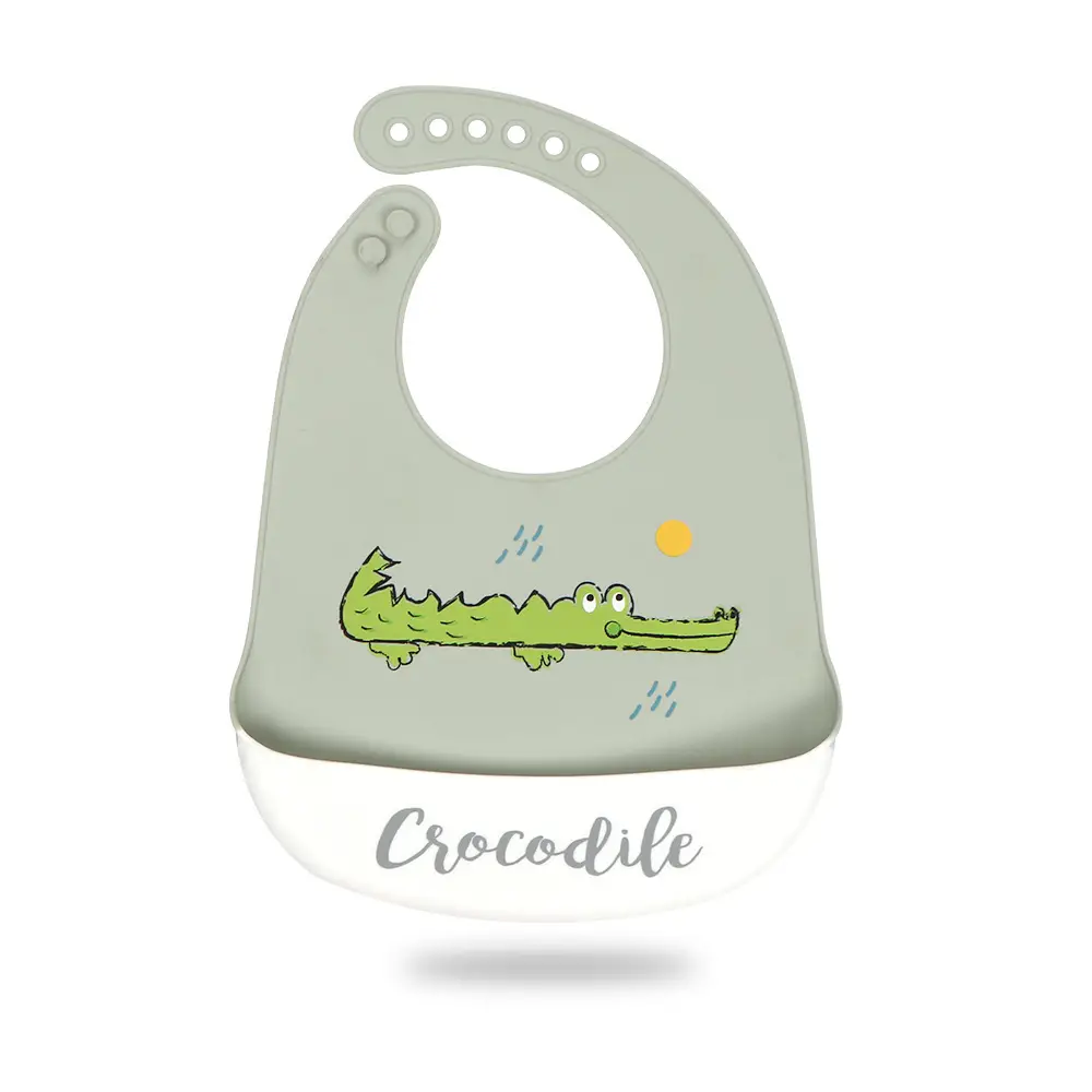 New Baby Cartoon Silicone Bib Oil-Proof