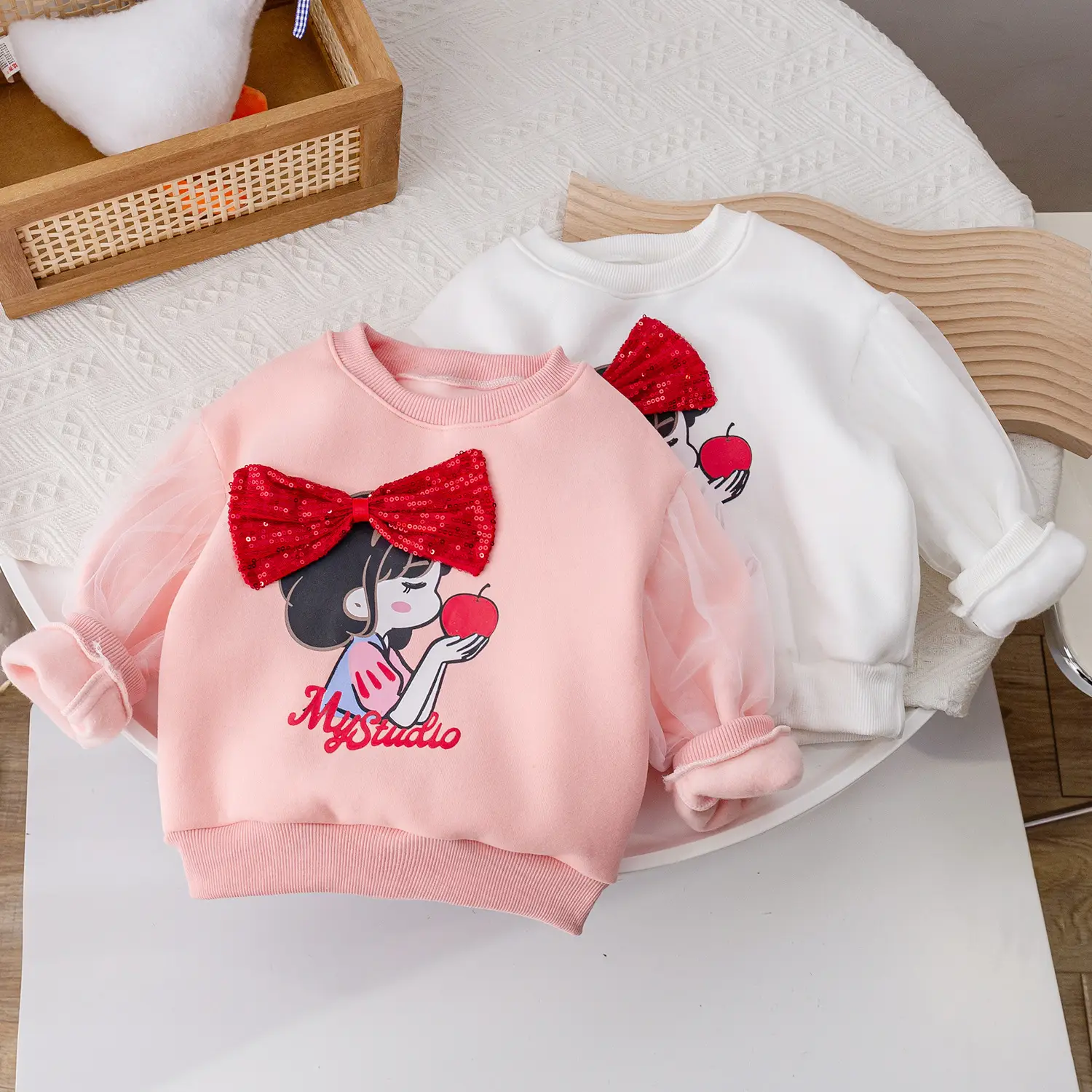 Girls Pink Sweatshirt 2025 Autumn Winter Casual Loose - Image 6