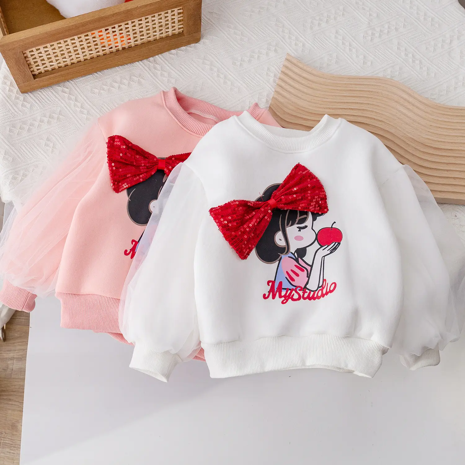 Girls Pink Sweatshirt 2025 Autumn Winter Casual Loose â feature 2