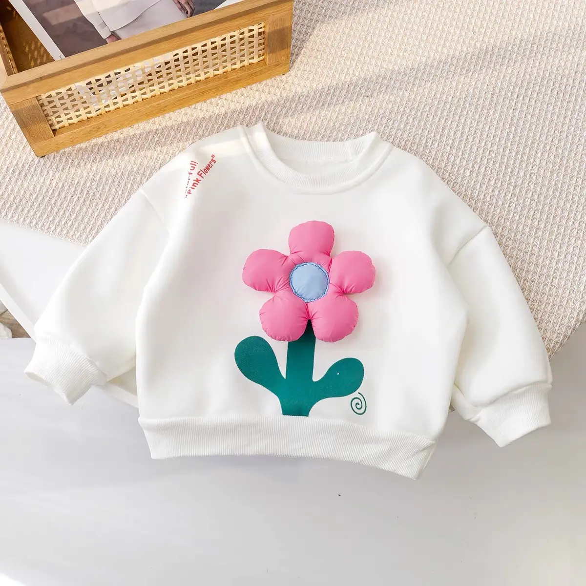 Girls Pink Sweatshirt 2025 Autumn Winter Casual Loose - Image 3