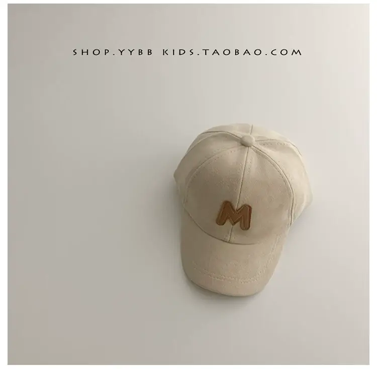 2022 Korean Kids Cap Tan Baby Letter Suede Warm — feature 11
