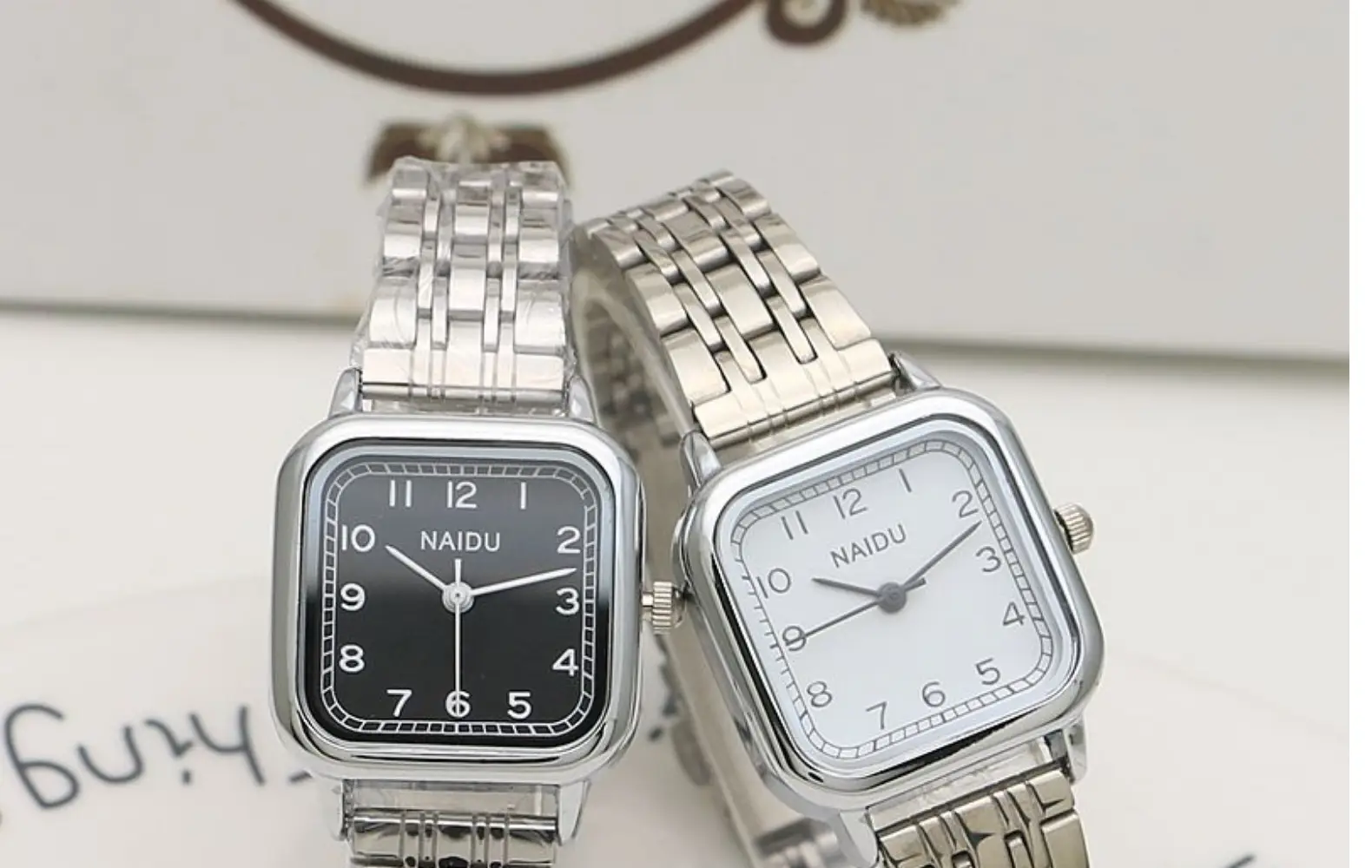 Literary Student Square Steel Band Quartz Watch Stainless Steel Band Fashionable Girls Watch Forest Square Watch Ladies Watch — feature 1