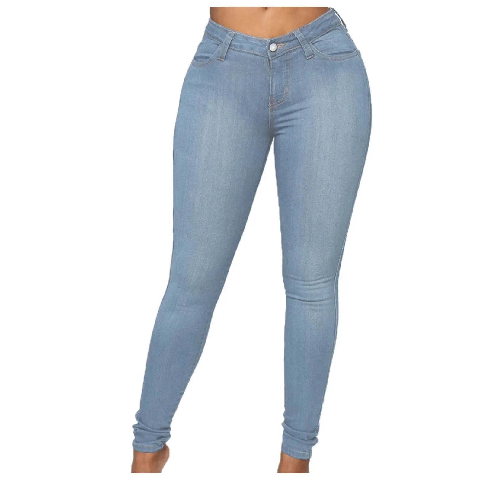 Women Slim Fit Light Blue Denim Pants — feature 7