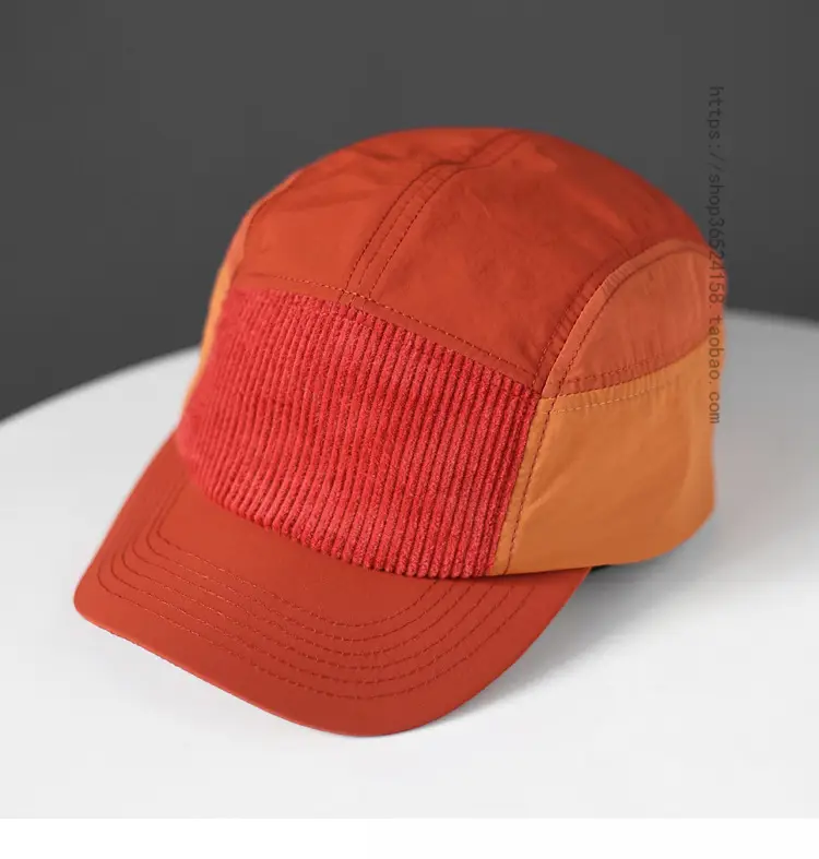 Vintage Orange Corduroy Cap for Men — feature 4
