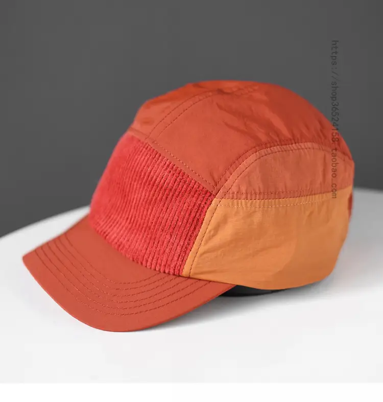 Vintage Orange Corduroy Cap for Men — feature 5