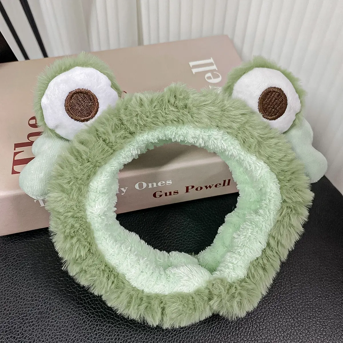 Plush Frog Hairband Pink Heart Design