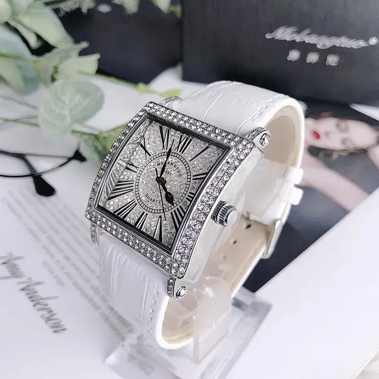 Square Diamond Watch for Women Roman Digital Quartz Belt - Image 15