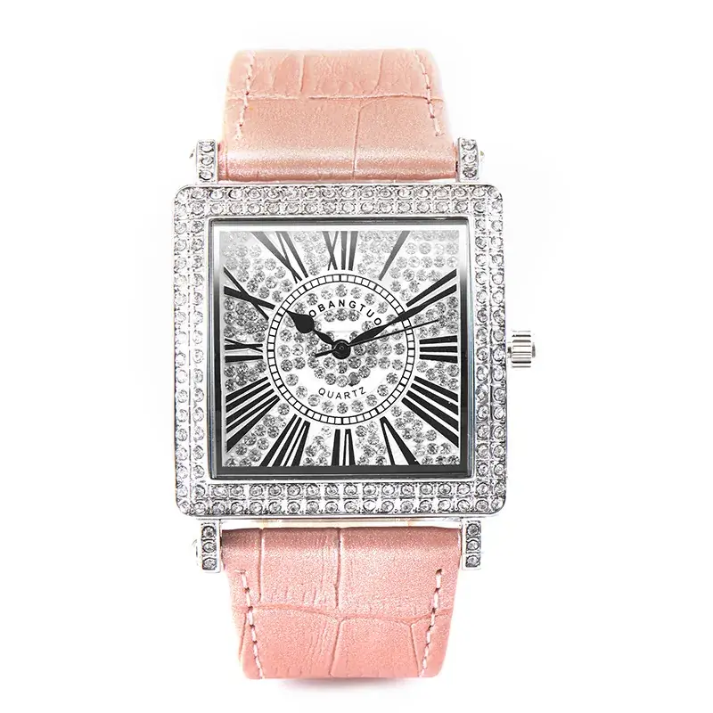 Square Diamond Watch for Women Roman Digital Quartz Belt - Image 18