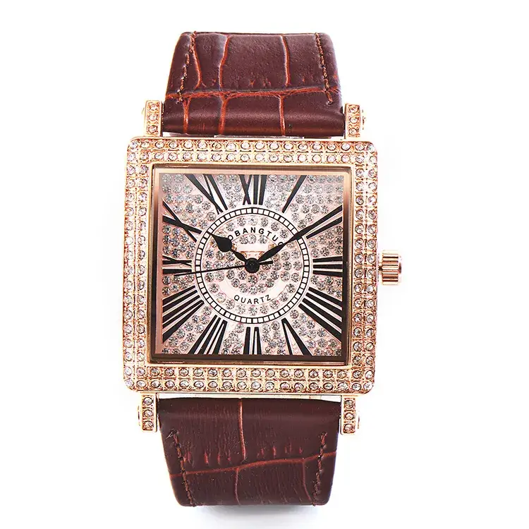 Square Diamond Watch for Women Roman Digital Quartz Belt - Image 13