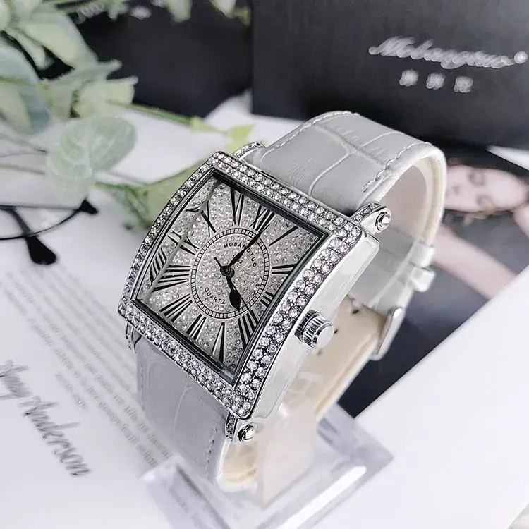 Square Diamond Watch for Women Roman Digital Quartz Belt - Image 7