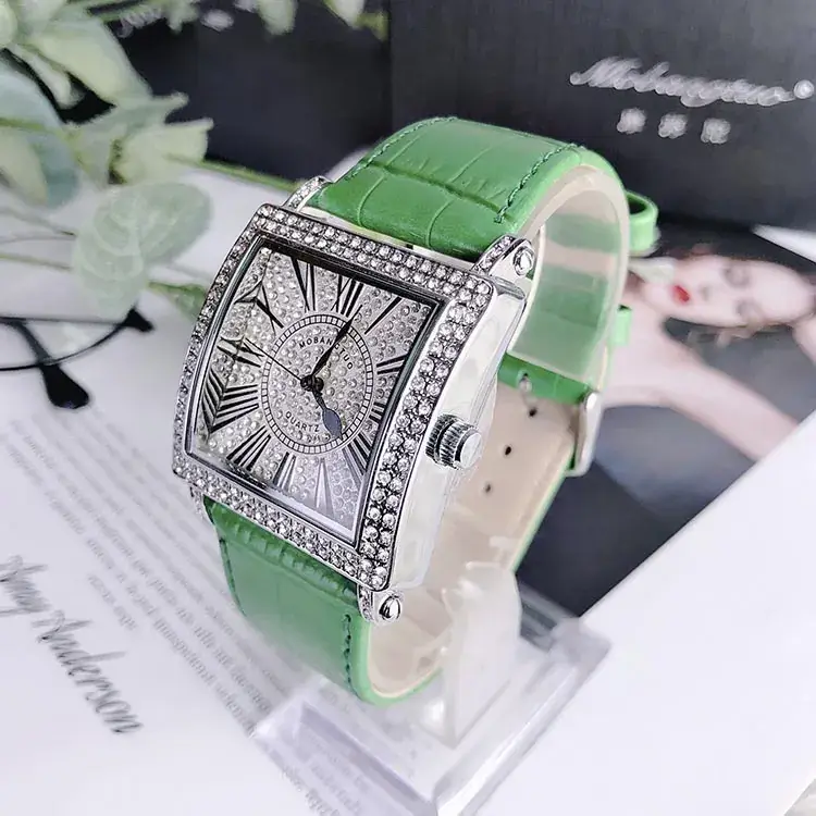 Square Diamond Watch for Women Roman Digital Quartz Belt - Image 8