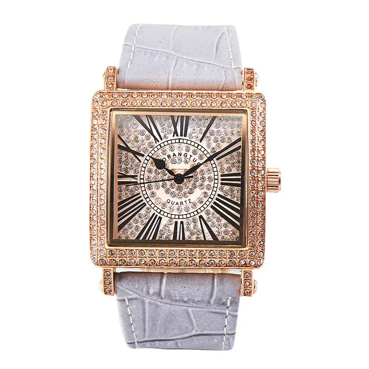 Square Diamond Watch for Women Roman Digital Quartz Belt - Image 9